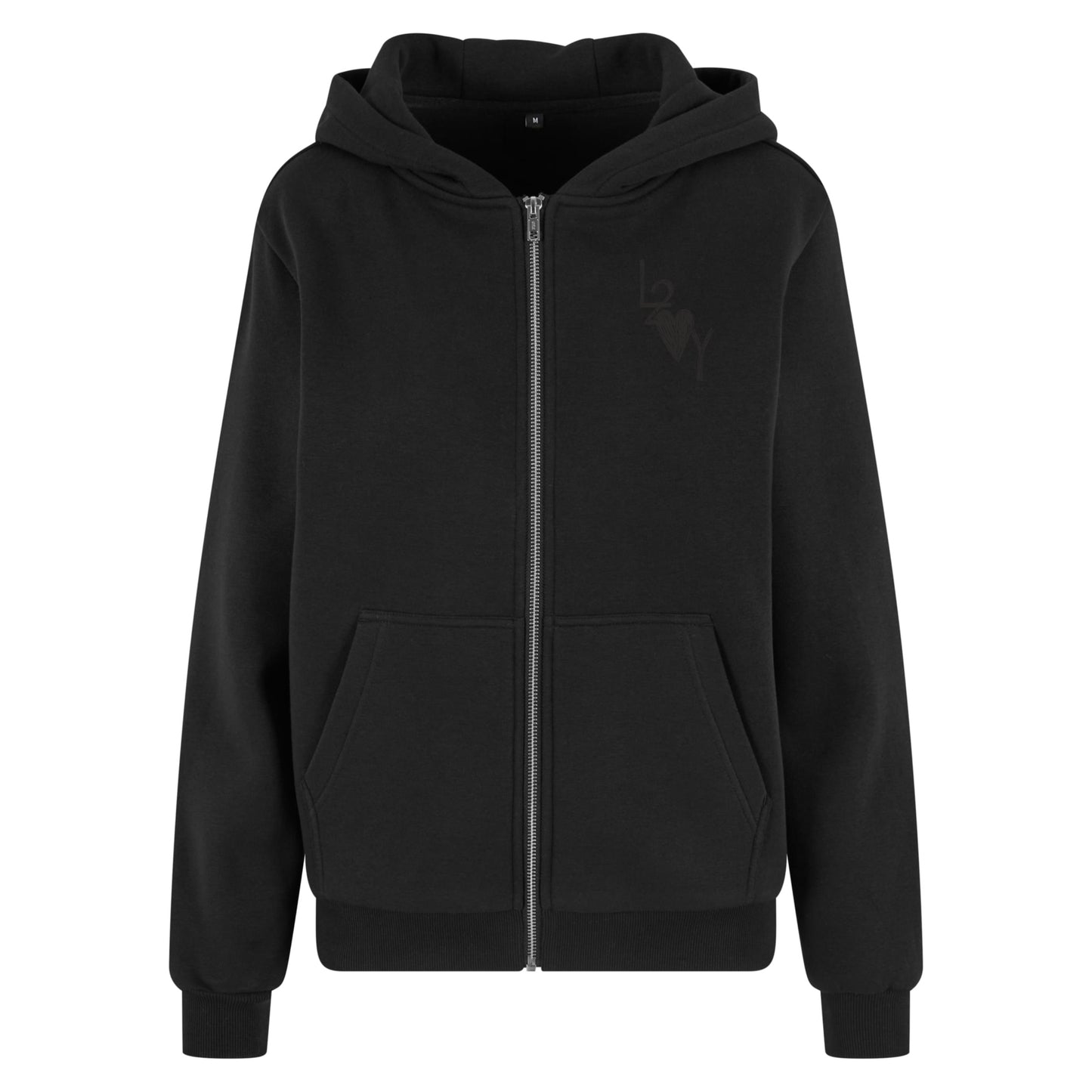 Damen Fluffy Zip Hoodie Basic schwarz
