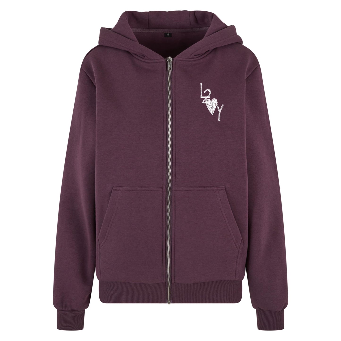 Damen Fluffy Zip Hoodie Basic lila