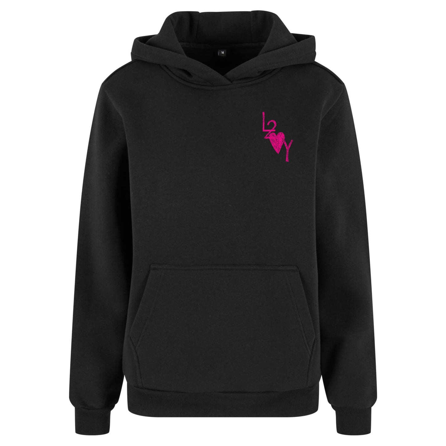 Damen Fluffy Hoodie Basic schwarz