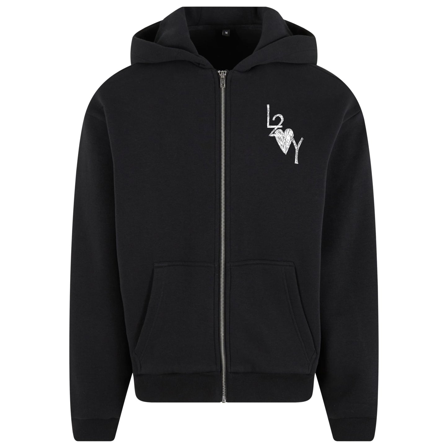 Fluffy Zip Hoodie Basic schwarz