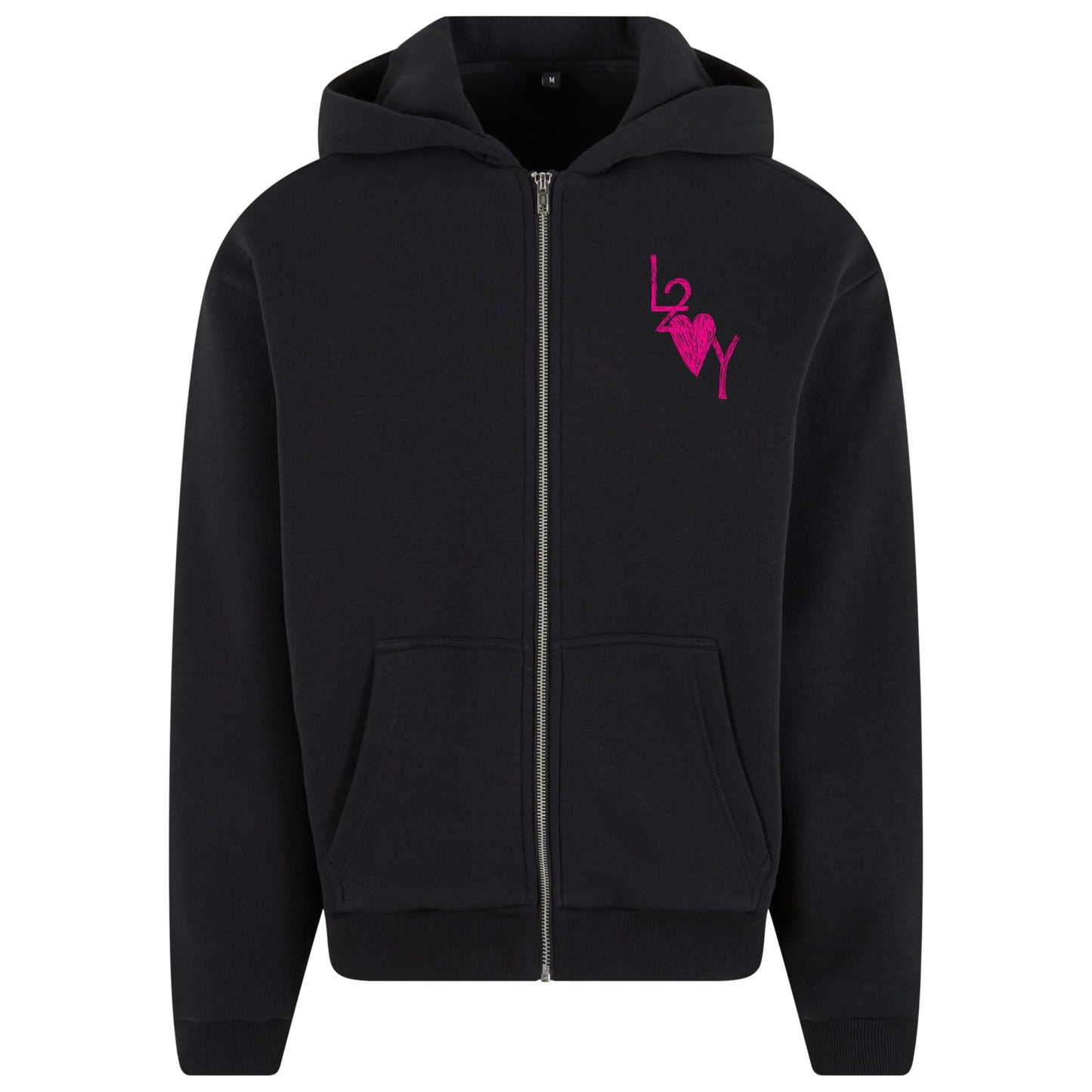 Fluffy Zip Hoodie Basic schwarz