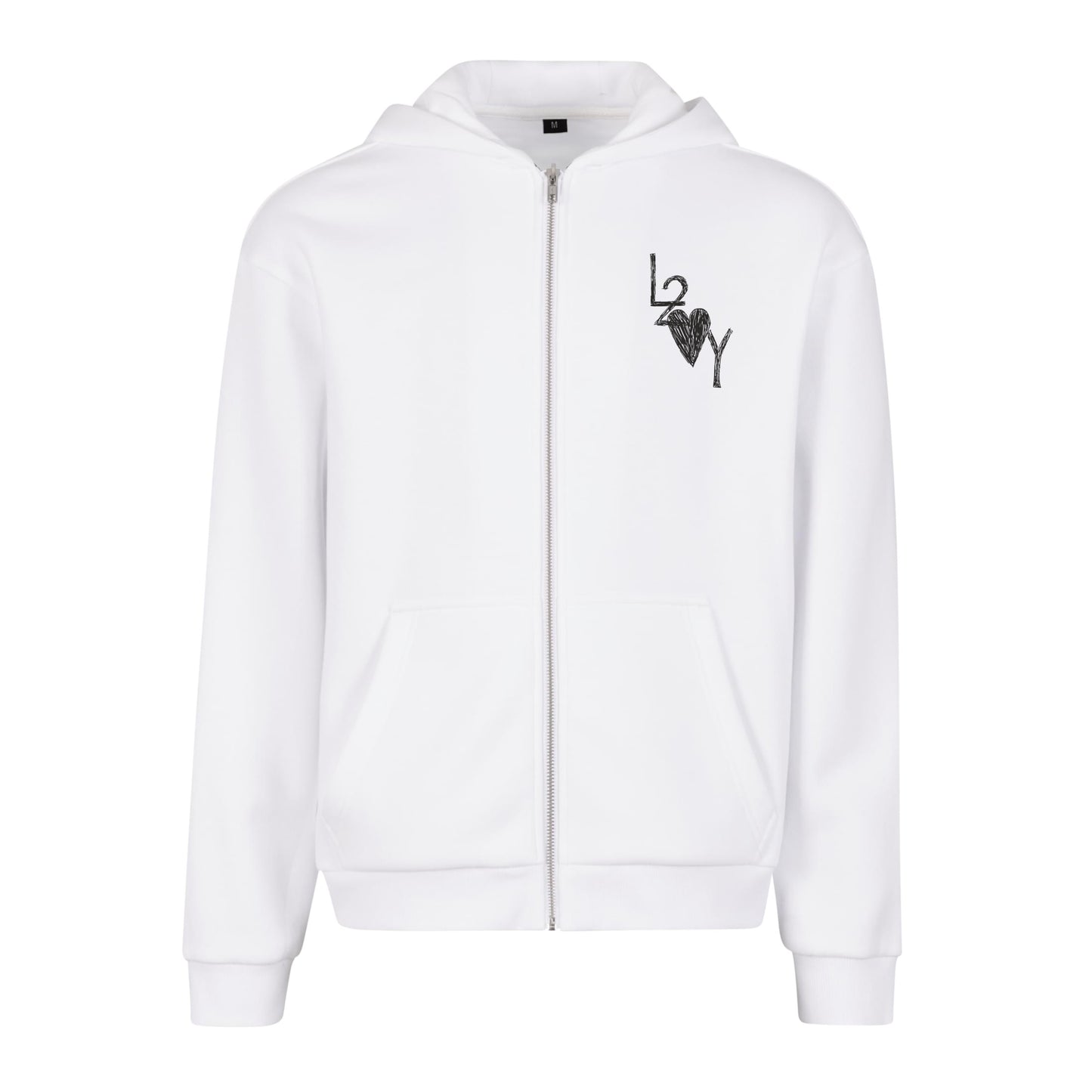 Fluffy Zip Hoodie Basic weiß