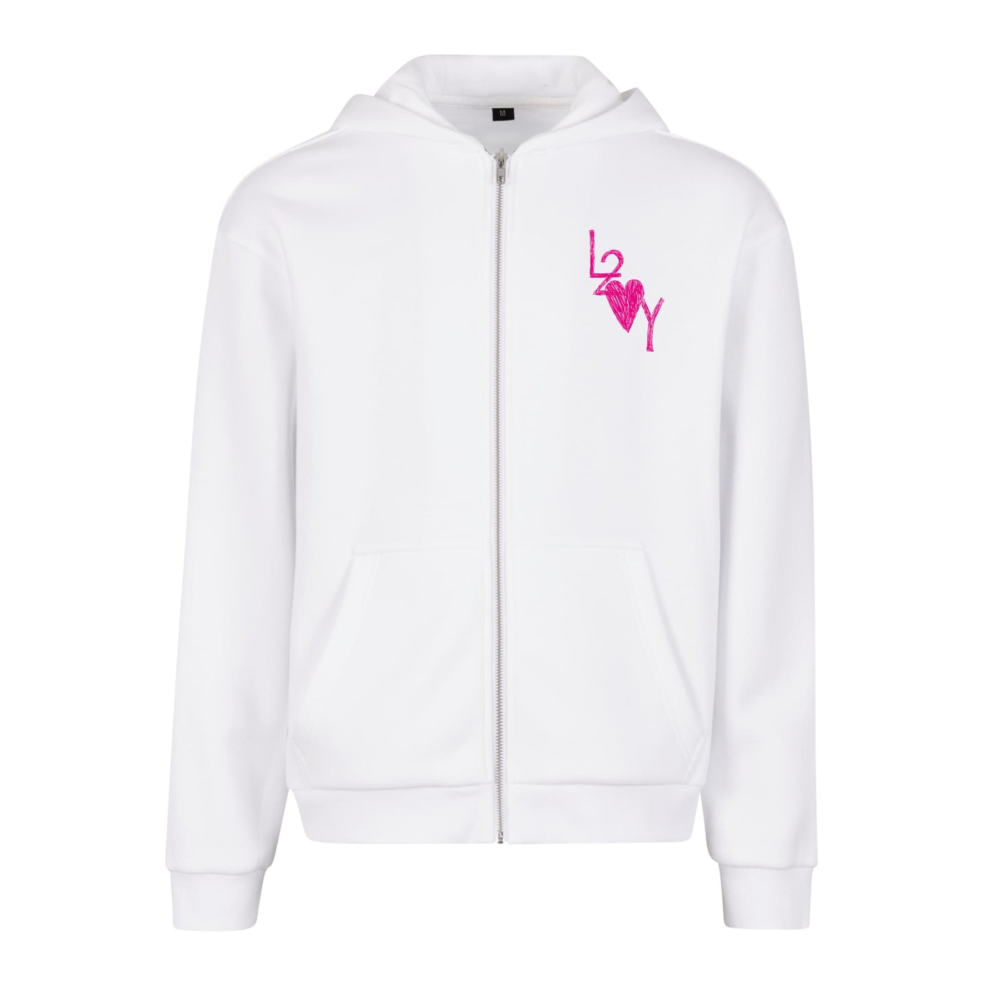 Fluffy Zip Hoodie Basic weiß