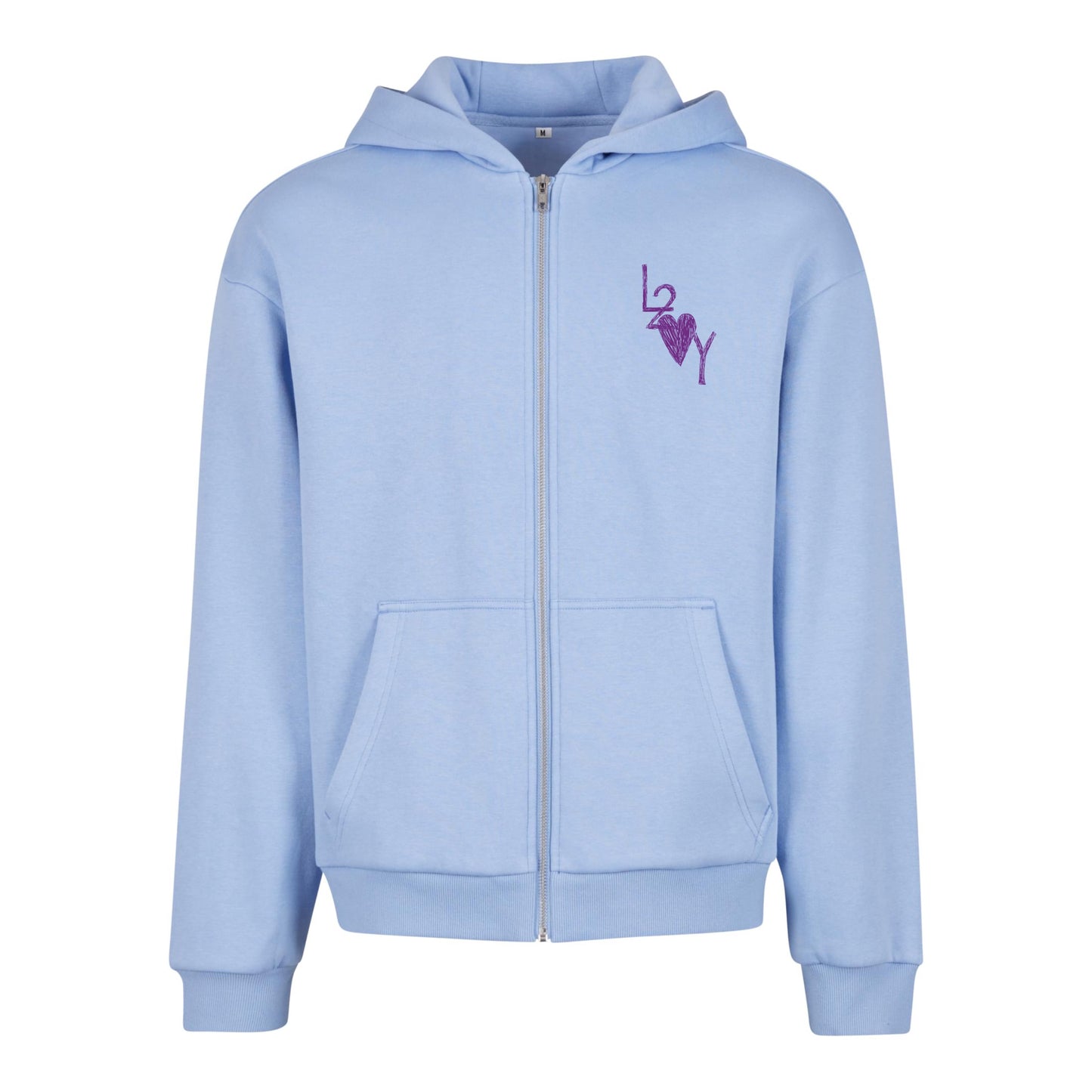 Fluffy Zip Hoodie Basic blau