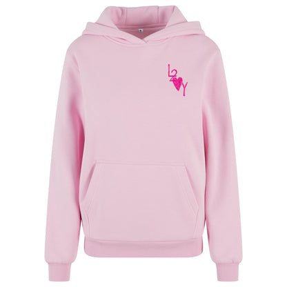 Damen Fluffy Hoodie Basic pink