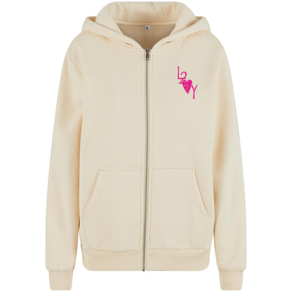 Damen Fluffy Zip Hoodie Basic sand