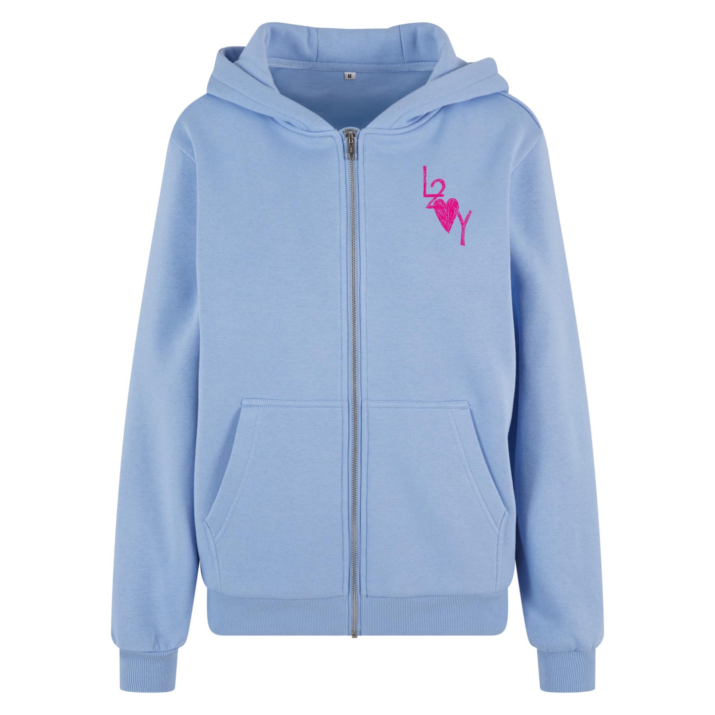 Damen Fluffy Zip Hoodie Basic blau