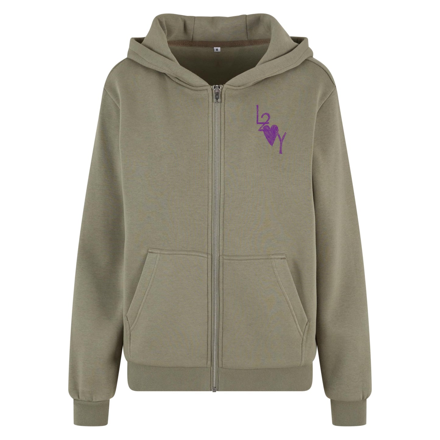 Damen Fluffy Zip Hoodie Basic olive