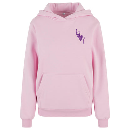 Damen Fluffy Hoodie Basic pink