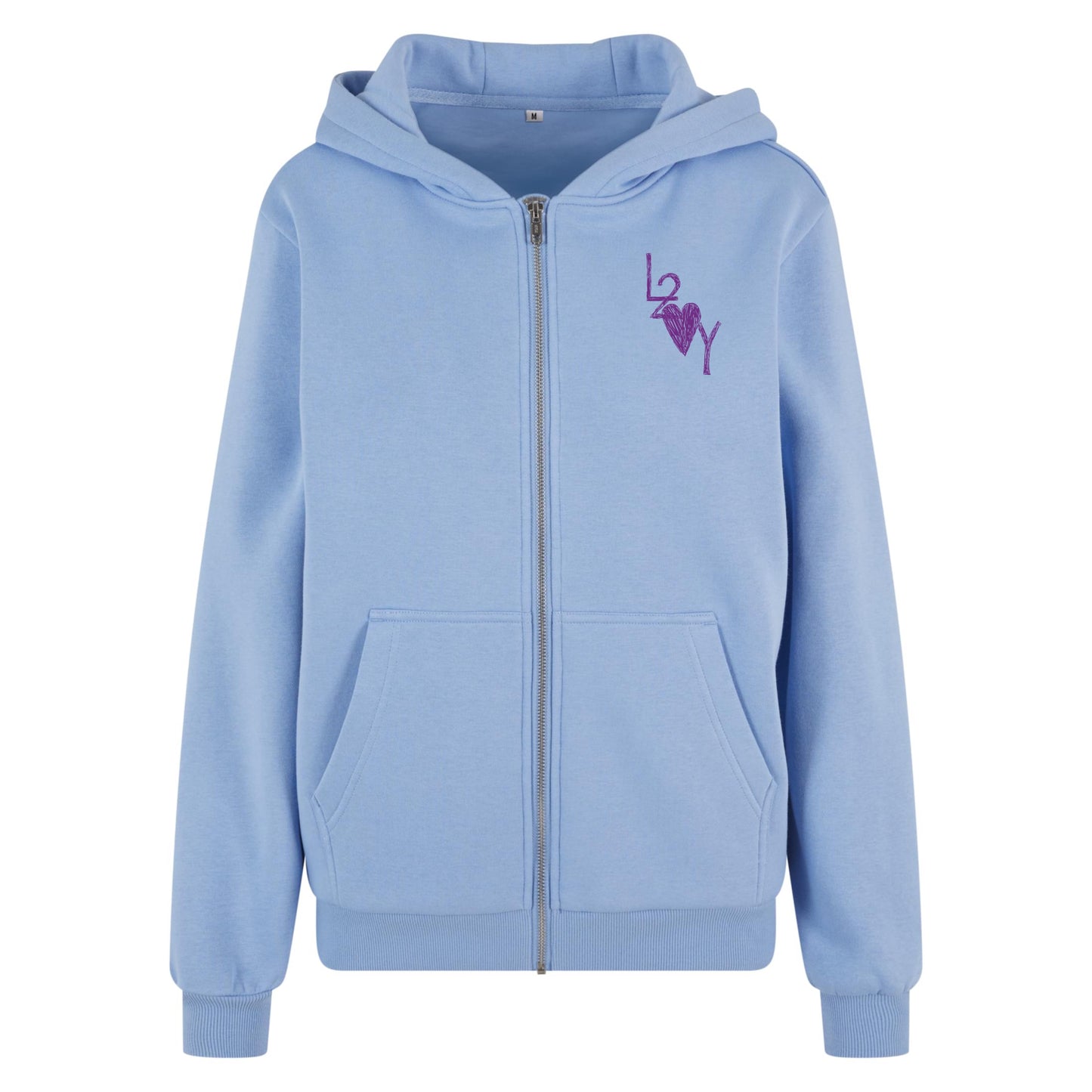 Damen Fluffy Zip Hoodie Basic blau