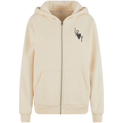Damen Fluffy Zip Hoodie Basic sand