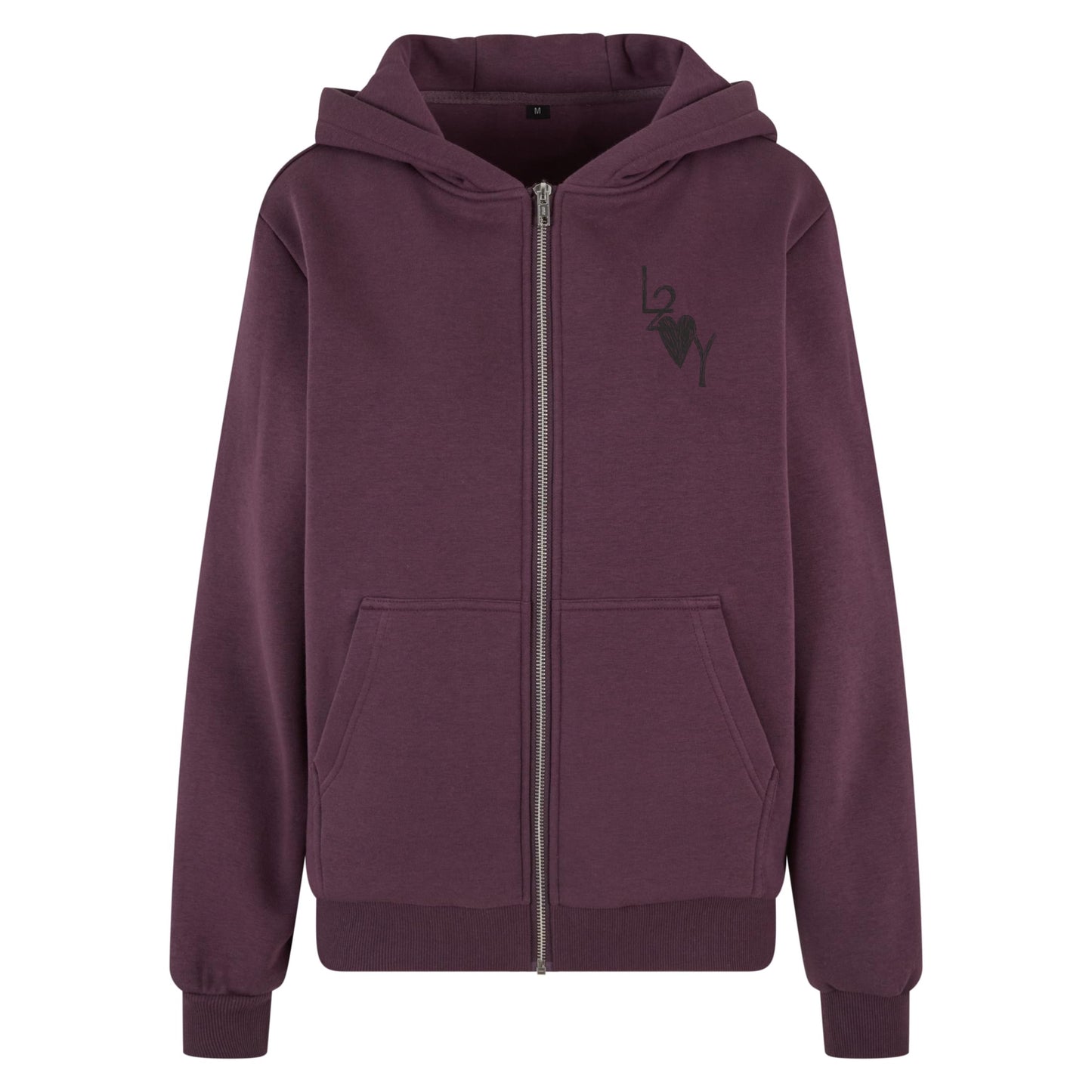Damen Fluffy Zip Hoodie Basic lila