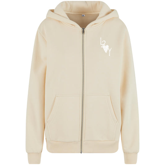 Damen Fluffy Zip Hoodie Basic sand