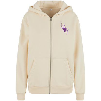Damen Fluffy Zip Hoodie Basic sand
