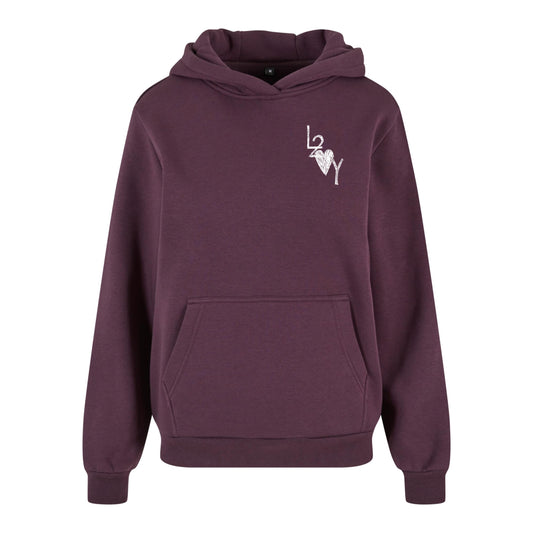 Damen Fluffy Hoodie Basic lila
