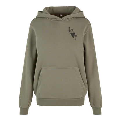 Damen Fluffy Hoodie Basic olive