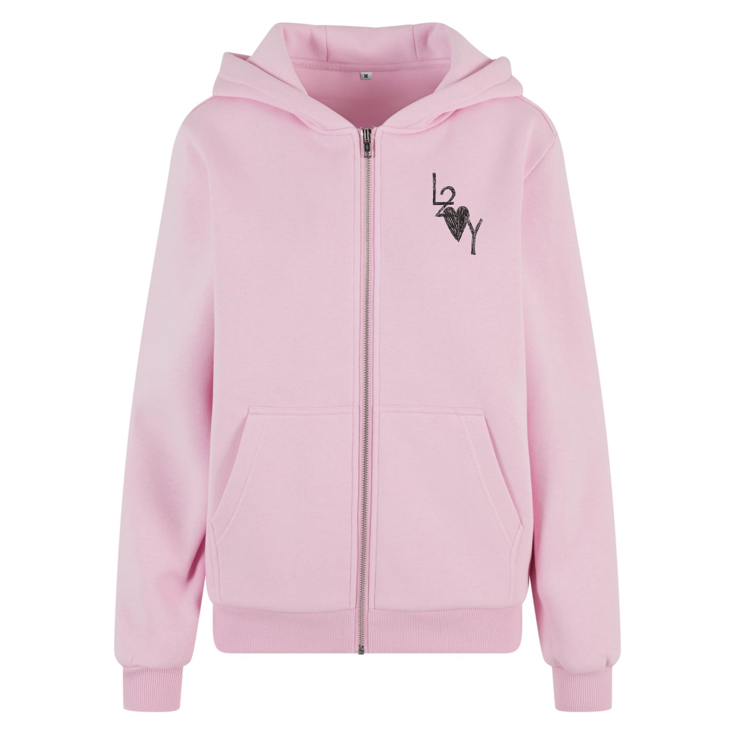 Damen Fluffy Zip Hoodie Basic pink