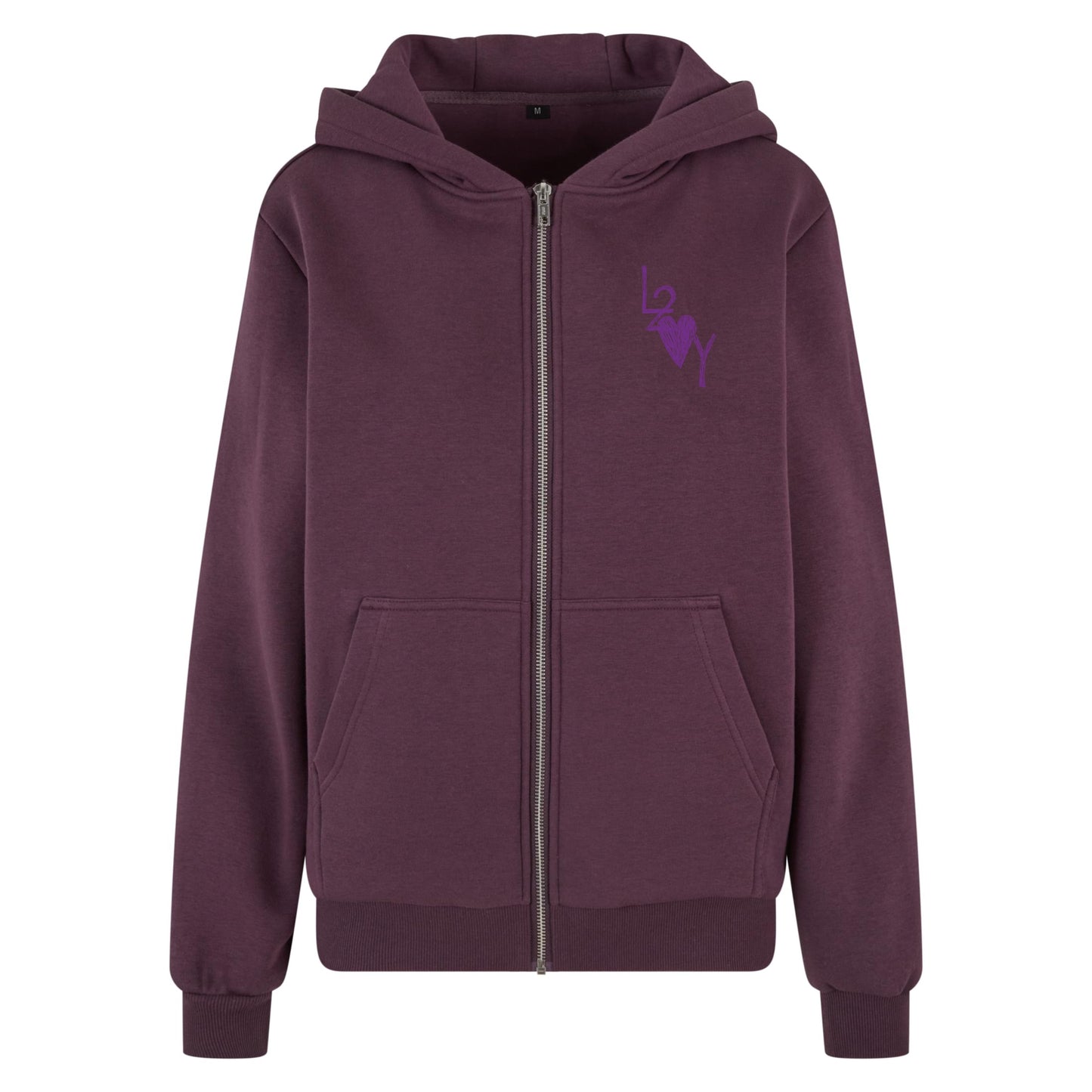 Damen Fluffy Zip Hoodie Basic lila