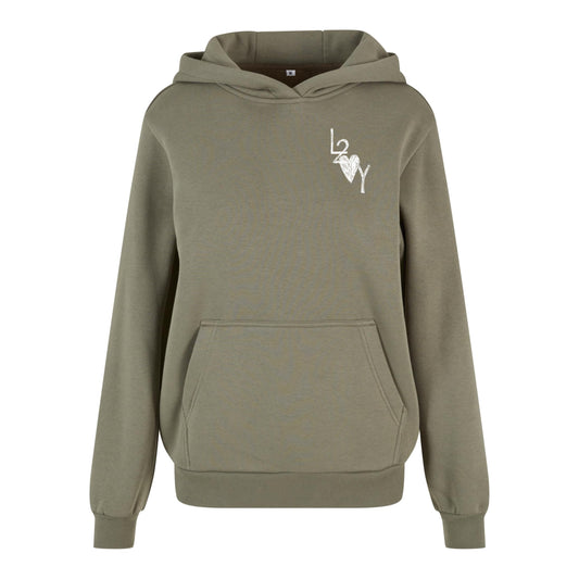 Damen Fluffy Hoodie Basic olive