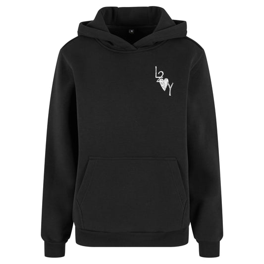 Damen Fluffy Hoodie Basic schwarz