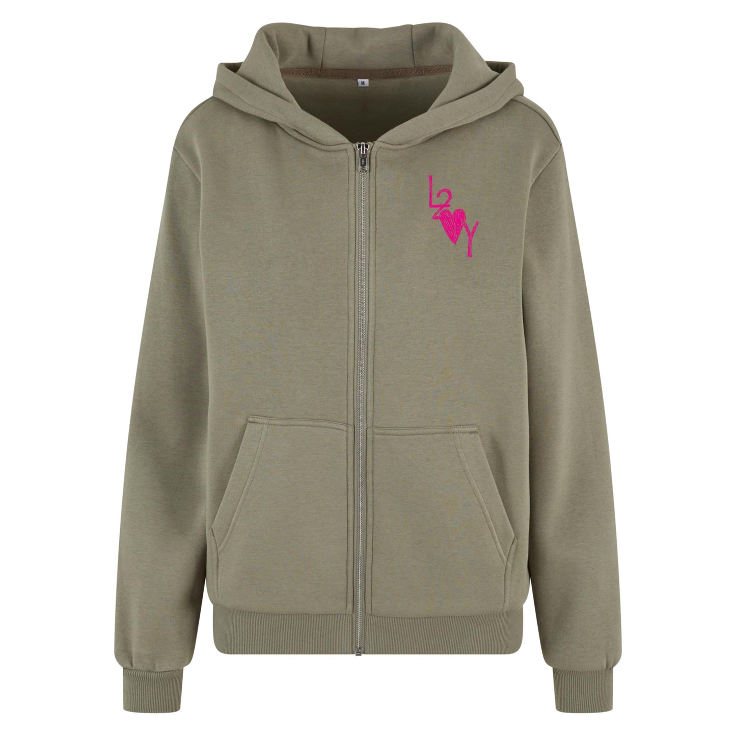Damen Fluffy Zip Hoodie Basic olive