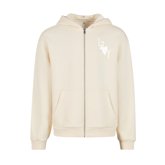 Fluffy Zip Hoodie Basic sand