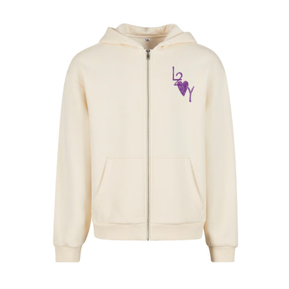 Fluffy Zip Hoodie Basic sand