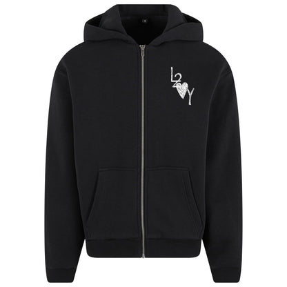 Fluffy Zip Hoodie Basic schwarz