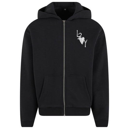 Fluffy Zip Hoodie Basic schwarz