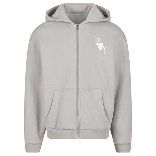 Fluffy Zip Hoodie Basic lightasphalt