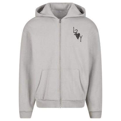 Fluffy Zip Hoodie Basic lightasphalt