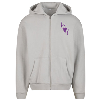 Fluffy Zip Hoodie Basic lightasphalt