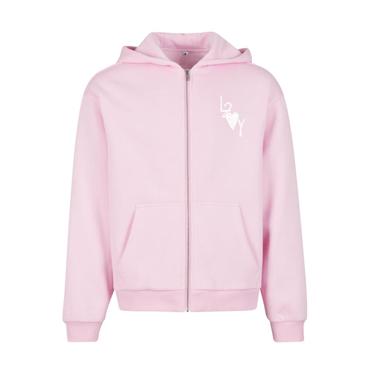 Fluffy Zip Hoodie Basic pink