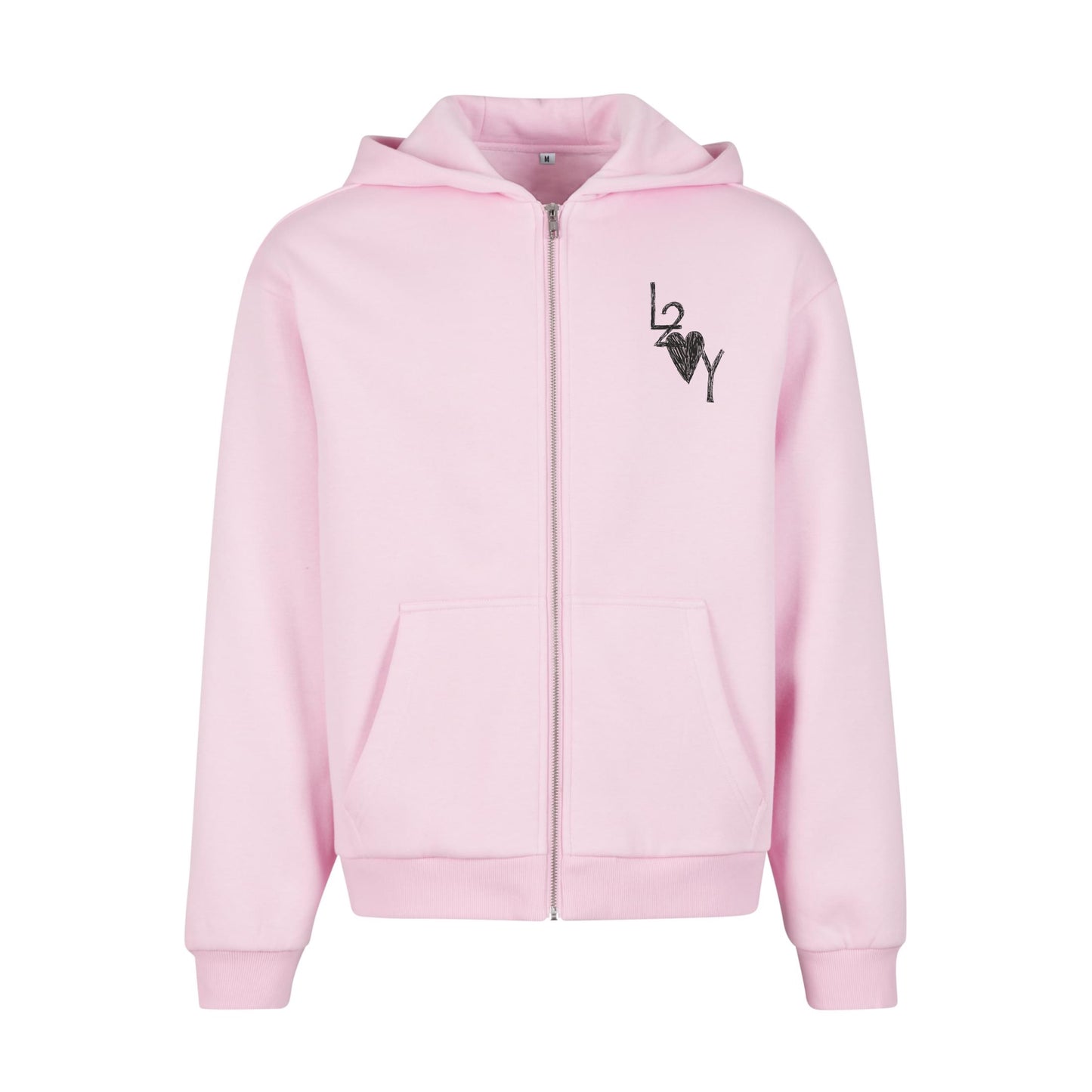 Fluffy Zip Hoodie Basic pink