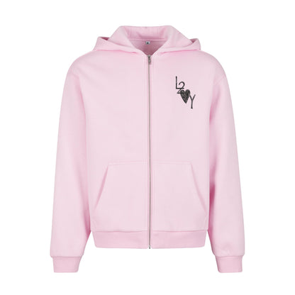 Fluffy Zip Hoodie Basic pink