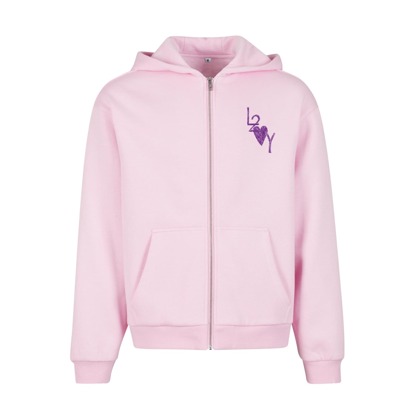 Fluffy Zip Hoodie Basic pink