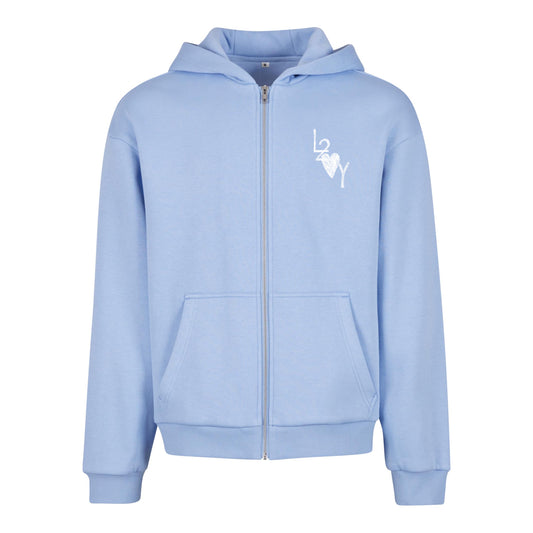 Fluffy Zip Hoodie Basic blau