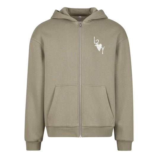 Fluffy Zip Hoodie Basic olive