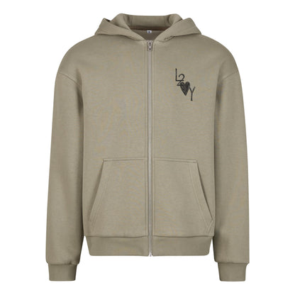 Fluffy Zip Hoodie Basic olive