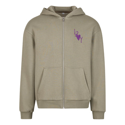 Fluffy Zip Hoodie Basic olive
