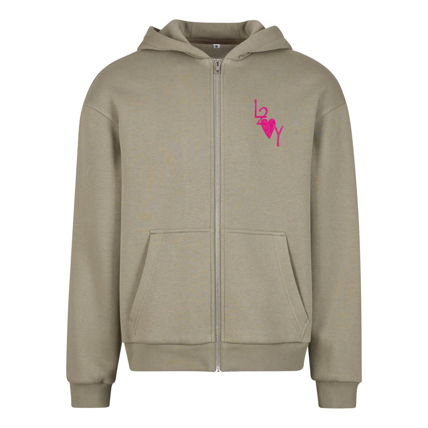 Fluffy Zip Hoodie Basic olive