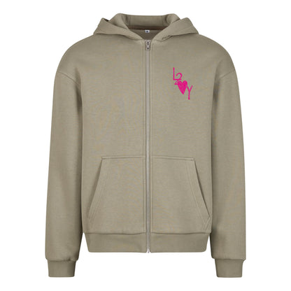 Fluffy Zip Hoodie Basic olive