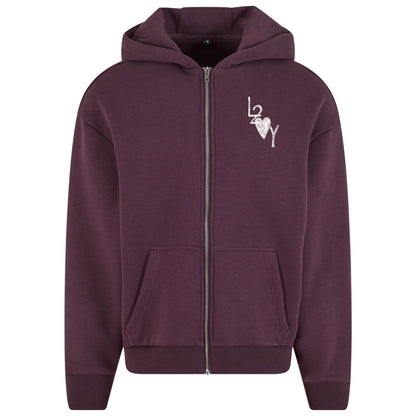Fluffy Zip Hoodie Basic lila