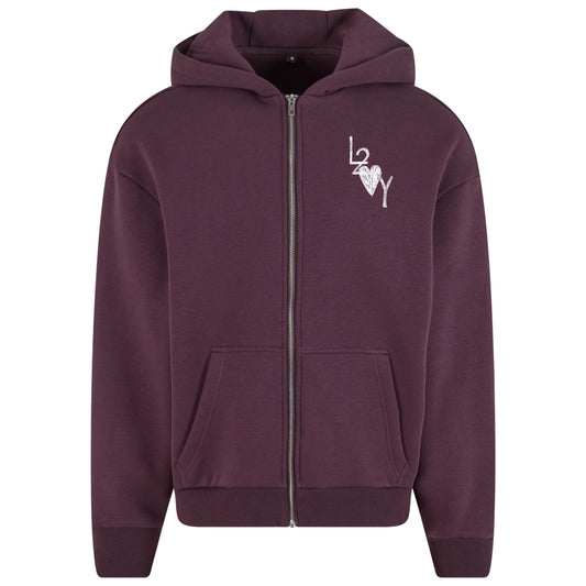 Fluffy Zip Hoodie Basic lila