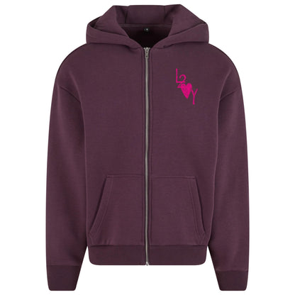 Fluffy Zip Hoodie Basic lila